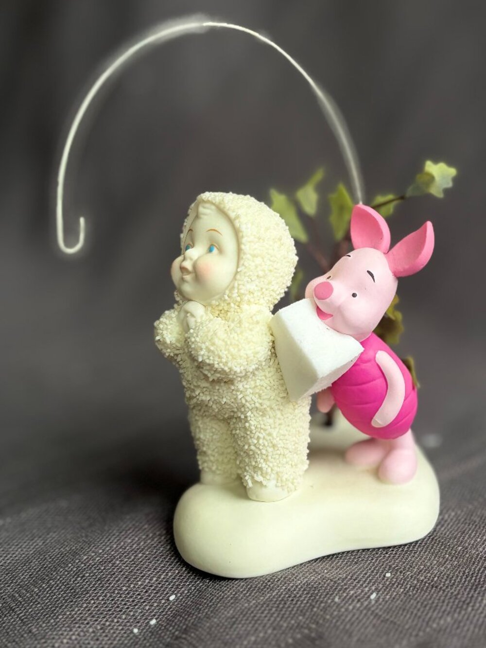 Dept 56 Snowbabies Figurine Playing with Piglet